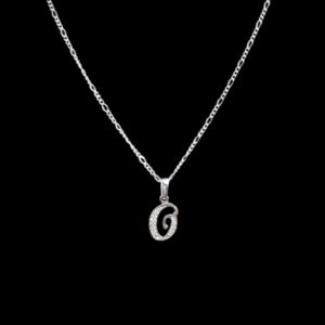925‎ sterling silver alphabet letter O pendant necklace